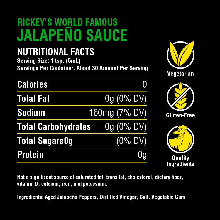 Rickey's World Famous Jalapeño Sauce ingredients