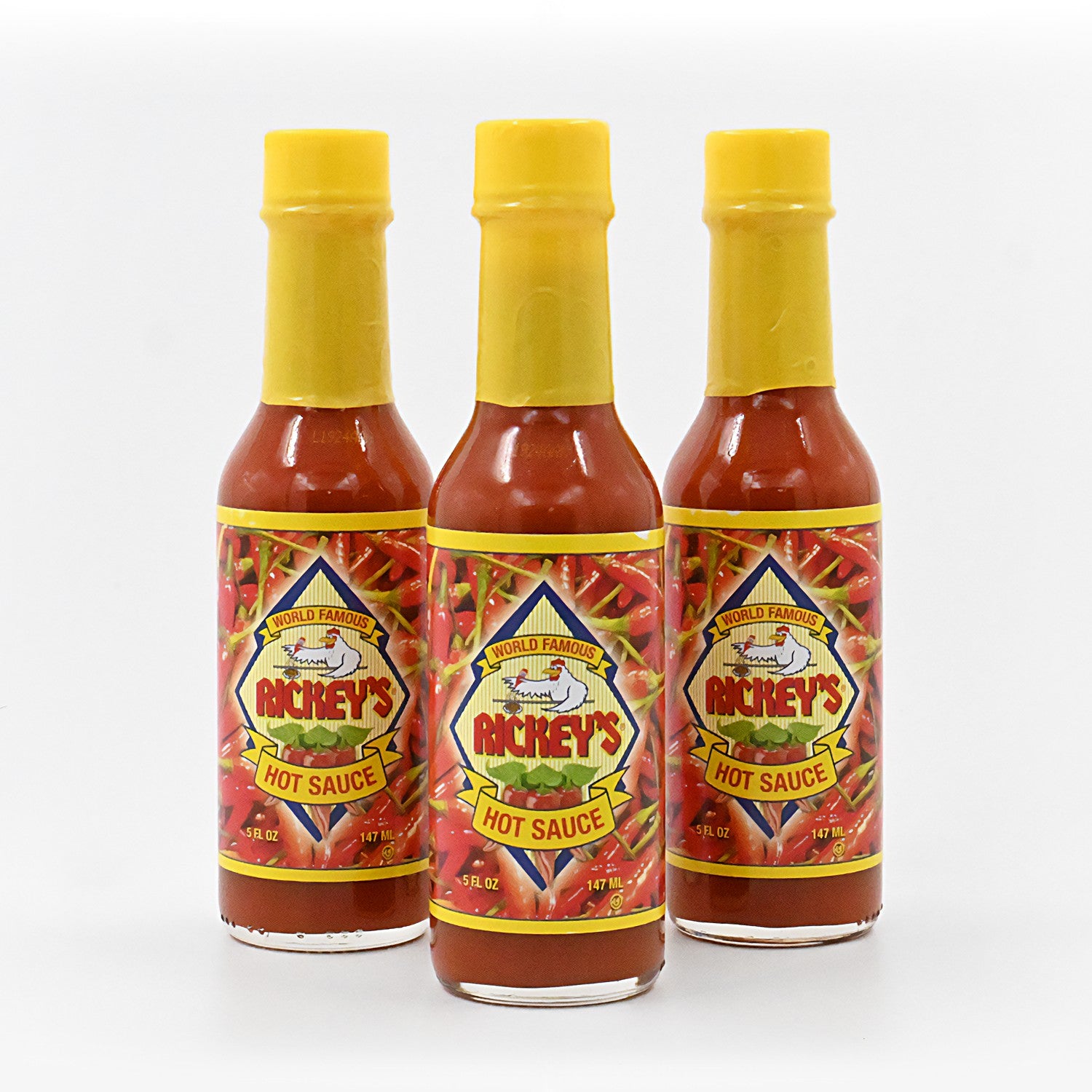Three pack of Rickey's Hot Sauce